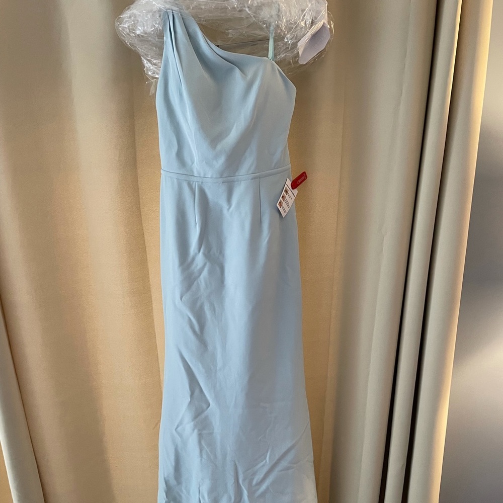 Ieena for Mac Duggal light blue prom dress